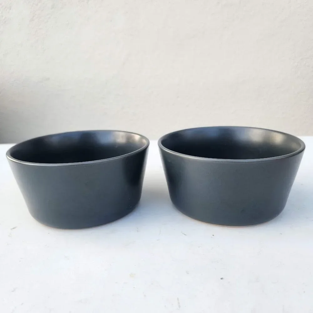 NEW Set of 2 Stone Lain Stoneware Round bowls Dinnerware Gray Replacement Matte